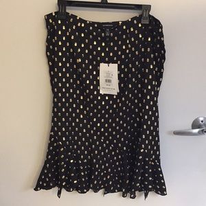 Black and gold knee length skirt - NWT
